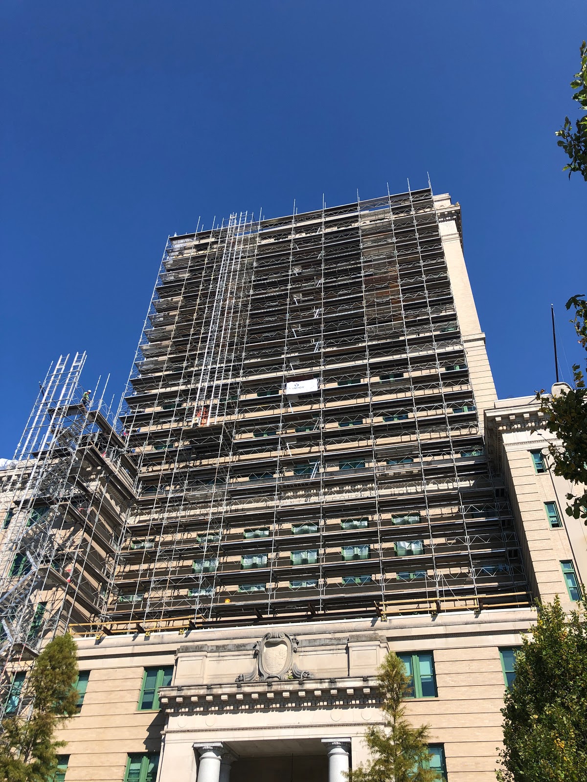 system scaffolding for a project on a historic courthouse