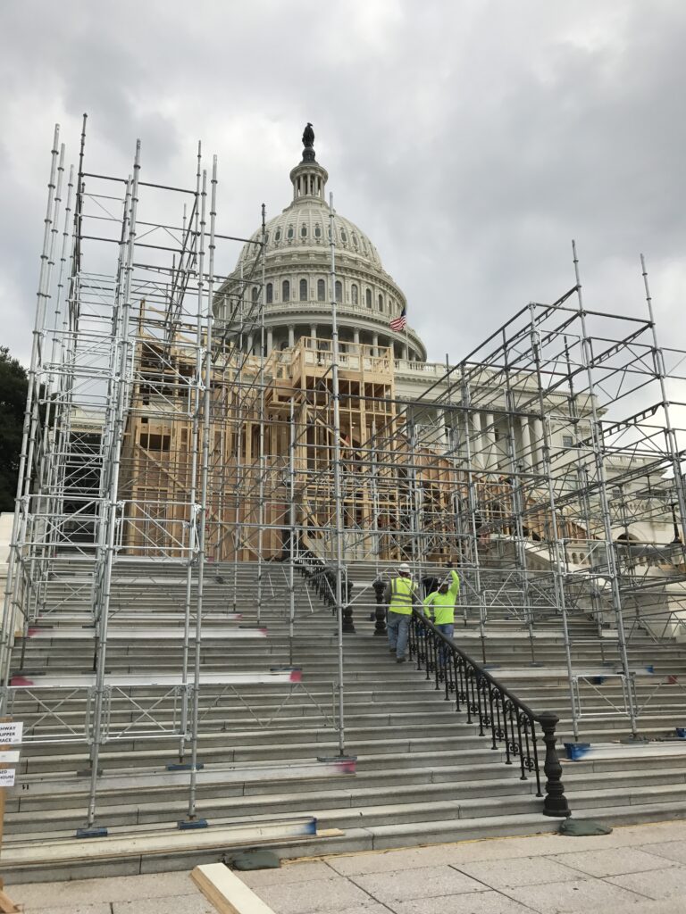 custom scaffolding at the United States Capitol