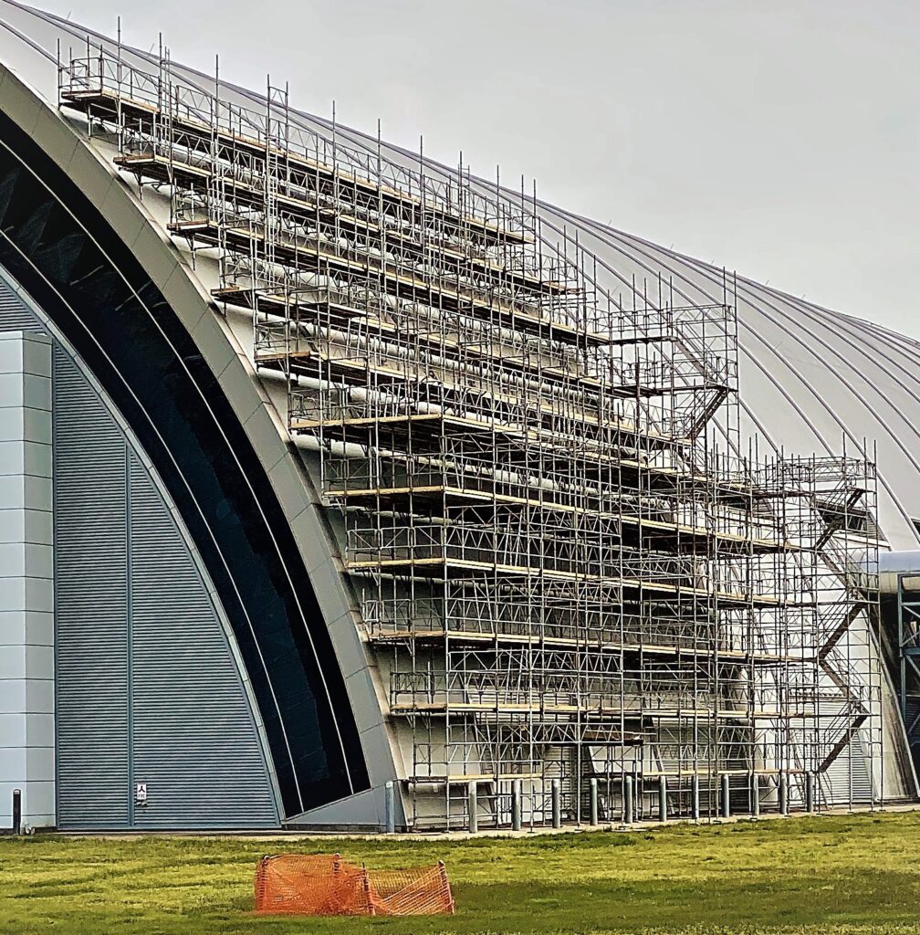 customized scaffolding at the National Air & Space Museum in Washington D.C.